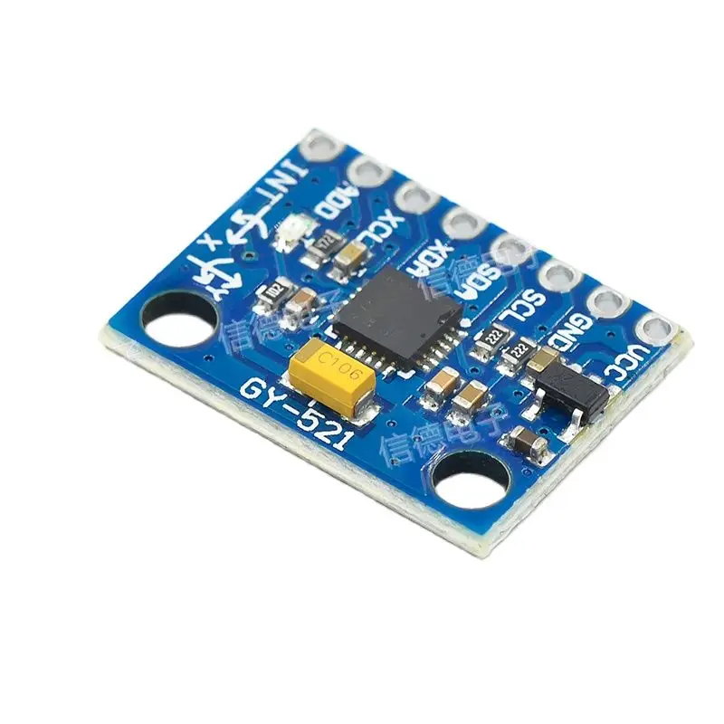 GY-521 módulo de aceleração de três eixos giroscópio 6dof módulo MPU-6050 com diagrama esquemático de código