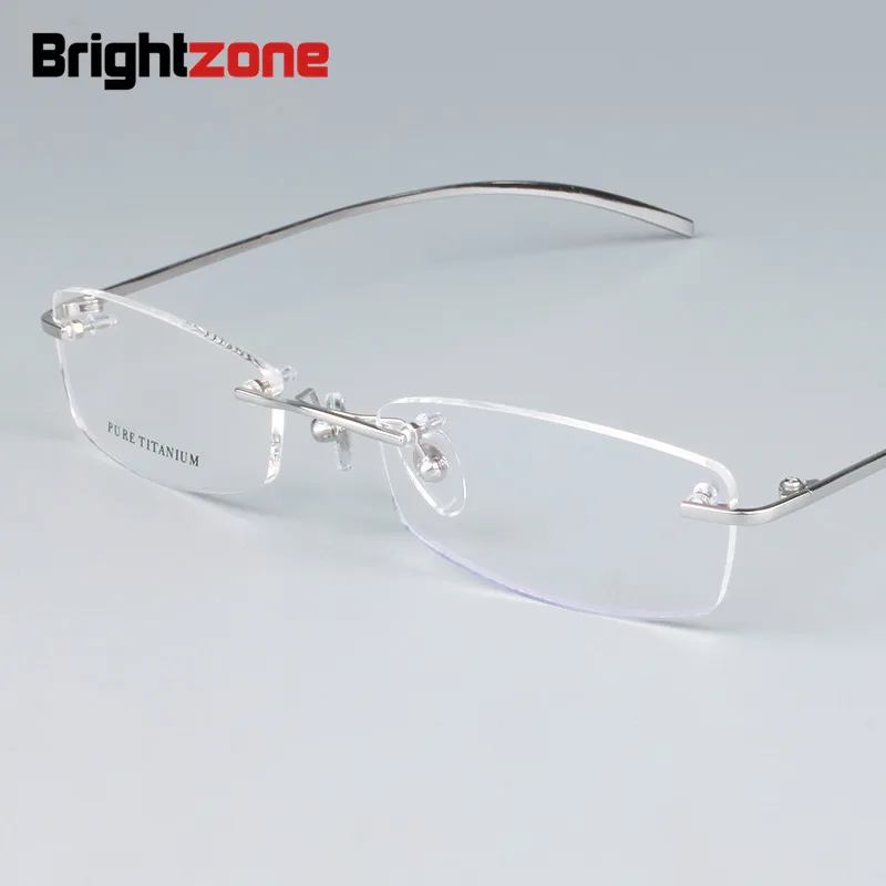 

Hot Sell 100% Pure Titanium Rimless Men's Eyeglasses Frame Optical Prescription Women RX-able Eye Glasses Light Demo Lens Oculos