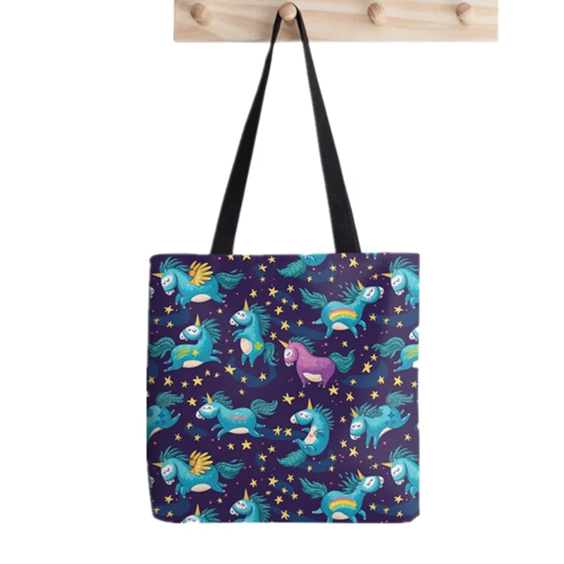 2021 Shopper Happy Haunts Tote Bag Printed Tote Bag women Harajuku shopper handbag girl Shoulder shopping bag Lady Canvas Bag