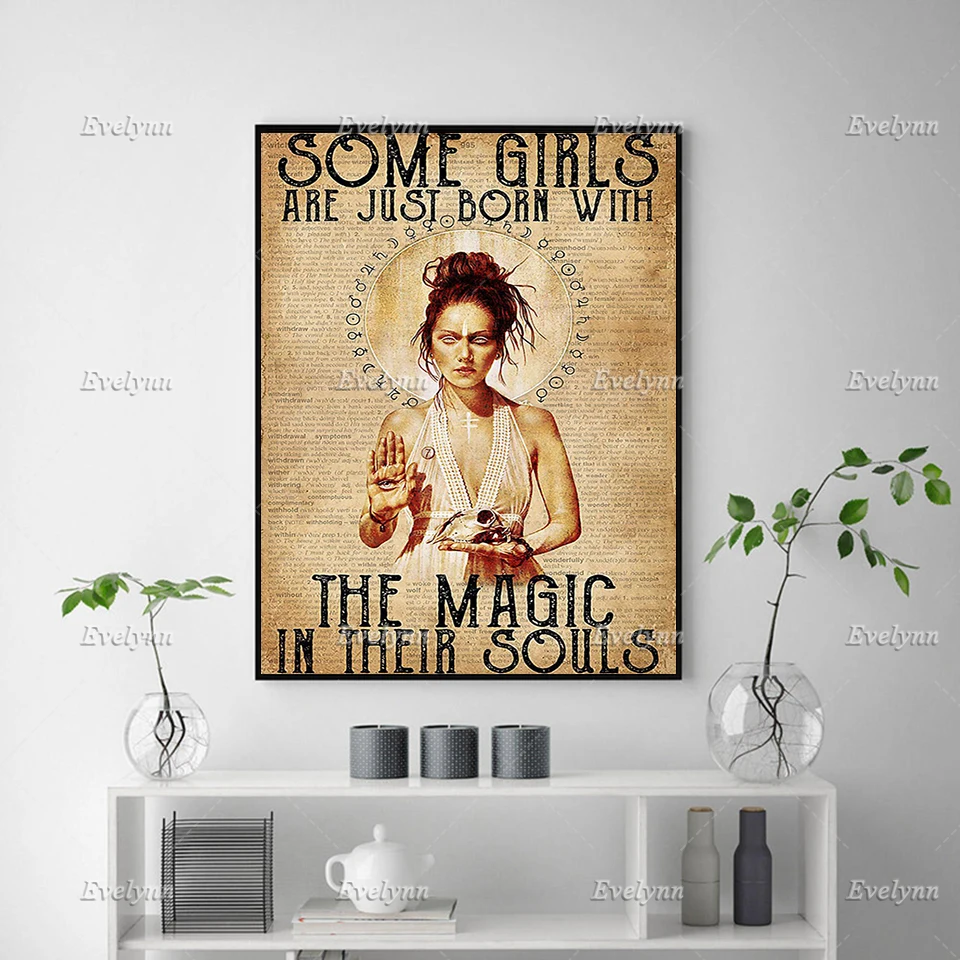 Magic In Their Souls Witch Retro Poster/Inspired By Witch/ Magic Lovers Wall Art Prints Home Decor Canvas Gift Floating Frame