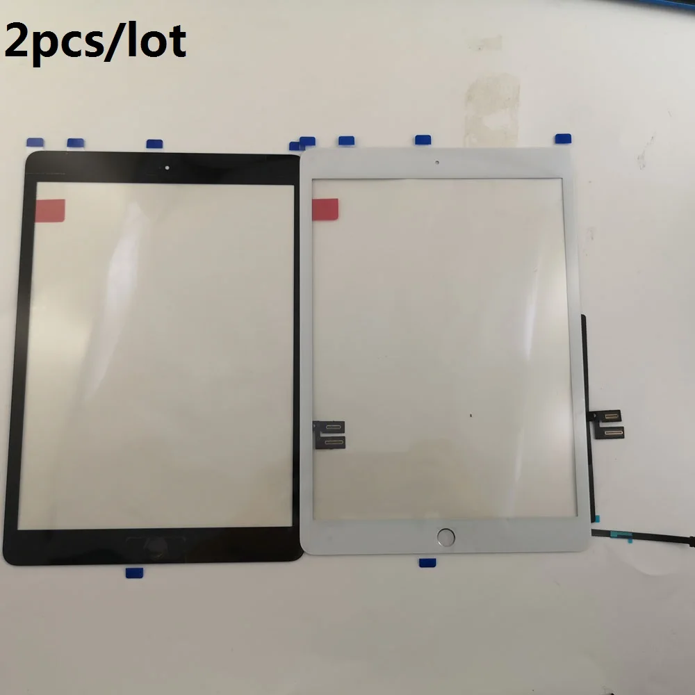 

2pcs/lot For Apple iPad 7 10.2 7th Gen A2197 A2198 A2200 Touch Screen Digitizer Outer Glass Panel With Home Button Flex cable