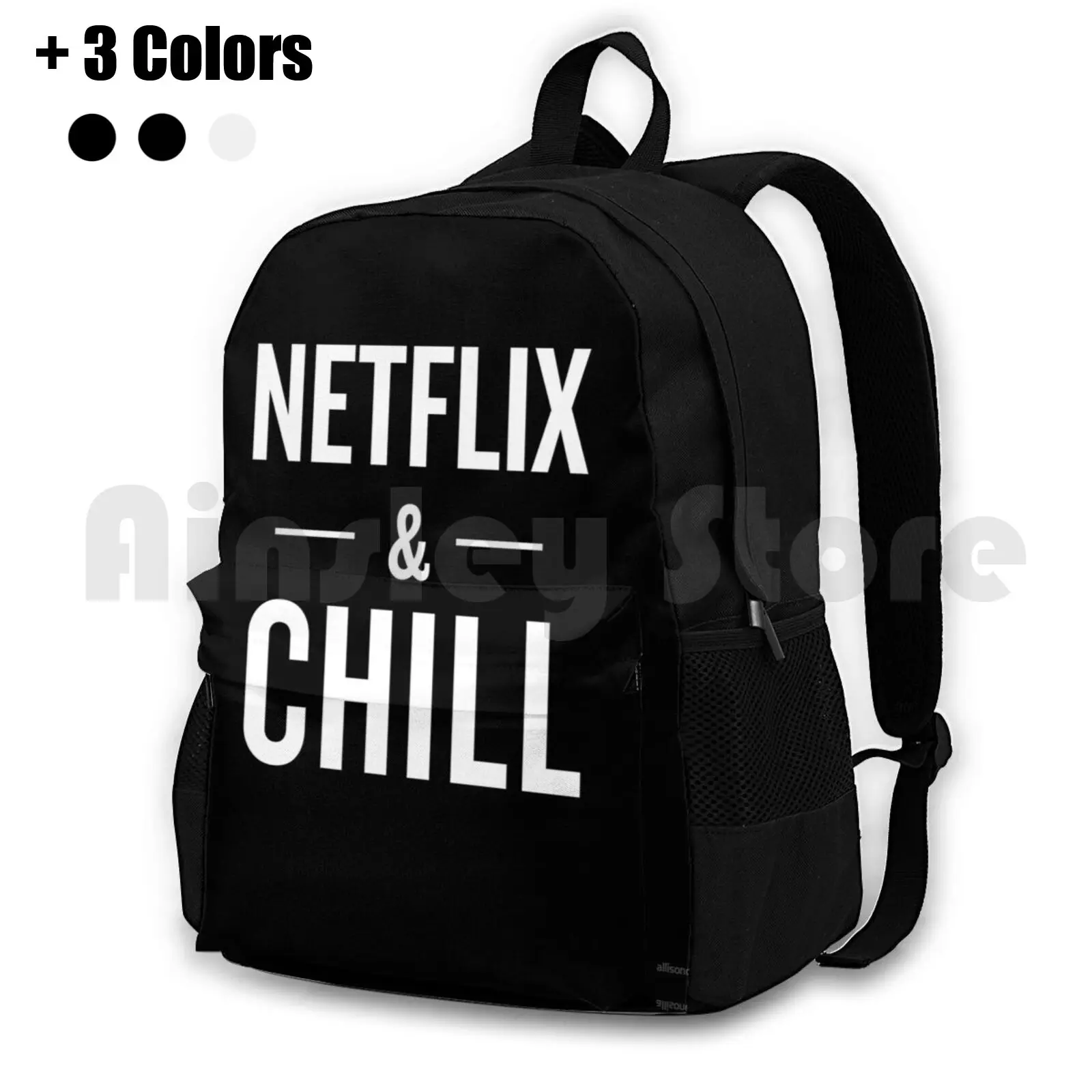 Netflix & Chill-Dark Outdoor Hiking Backpack Riding Climbing Sports Bag Netflix Chill Dark Tv Shows Shows Movies