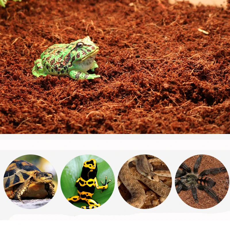 Reptile Coconut Soil Natural Coconut Fiber Substrate Lizard Tortoise Reptile Bedding Soil Reptile Terrariums Bottom Supplies