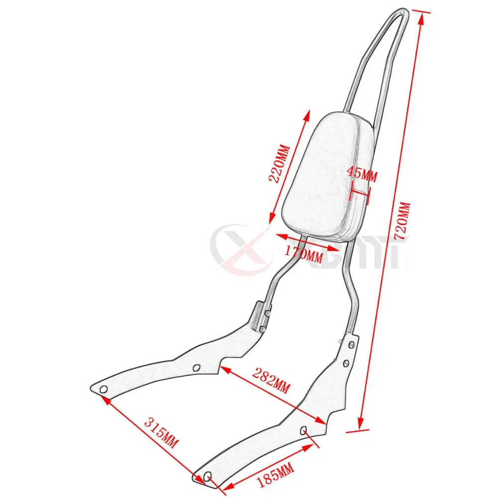 Motorcycle Backrest Sissy Bar For Yamaha V-Star XVS400 XVS650 Dragstar DS400 DS650 XVS DS 400 650 Custom 1996-2017