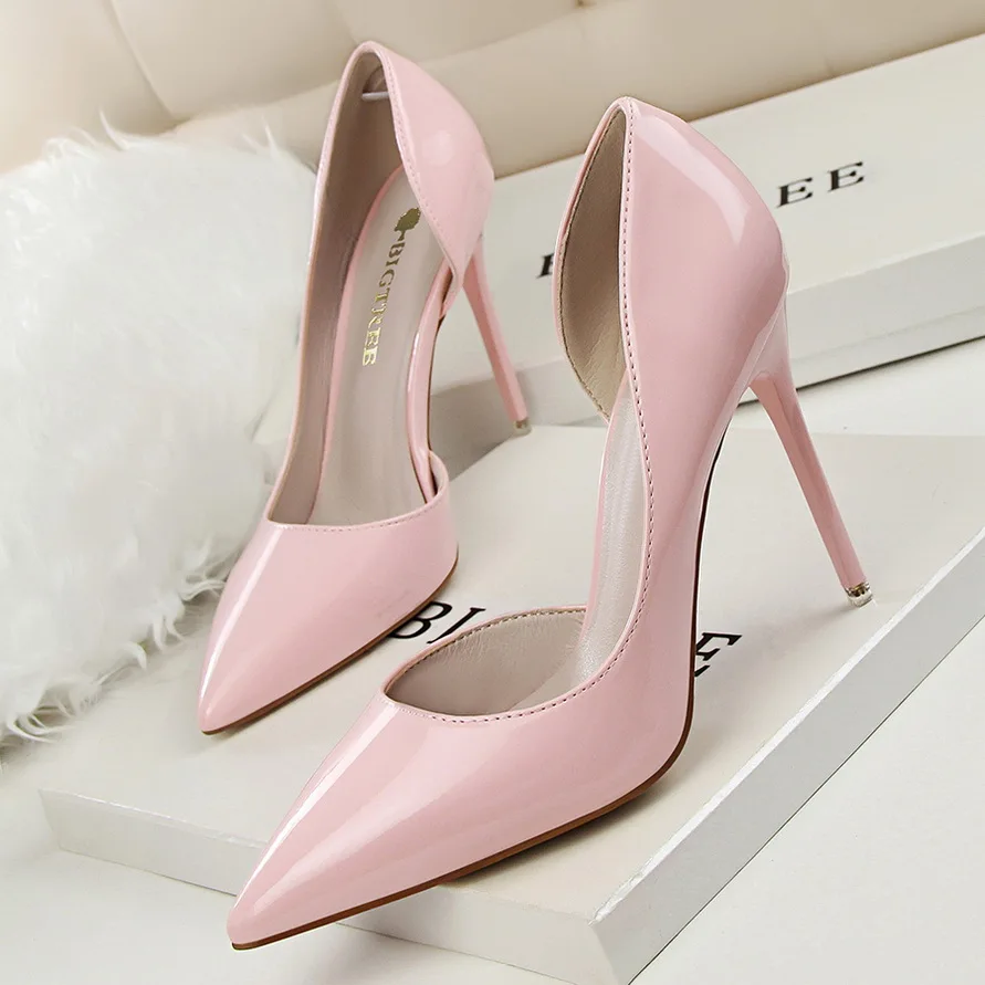 BIGTREE New 2026 Women Pumps Elegant Pointed Toe Patent Leather Office Lady Shoes Spring Summer High Heels Wedding Bridal Shoes