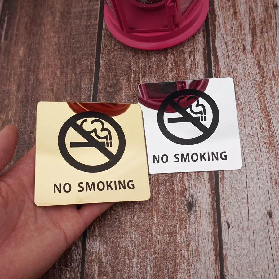 10cm Warning Sign No Smoking Logo Not Smoke Mark Glue Sticker for Public Places Inner Room Indoor Home Decor