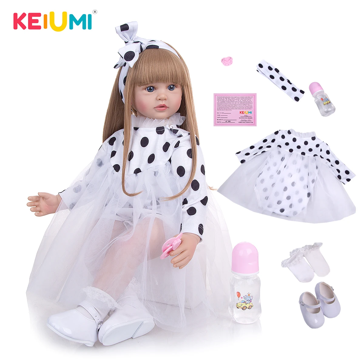 

KEIUMI 24 Inch 60 cm Baby Reborn Doll Toy Princess Beautiful Toddler Baby Doll Girls Playmate Toy For Child Birthday Present