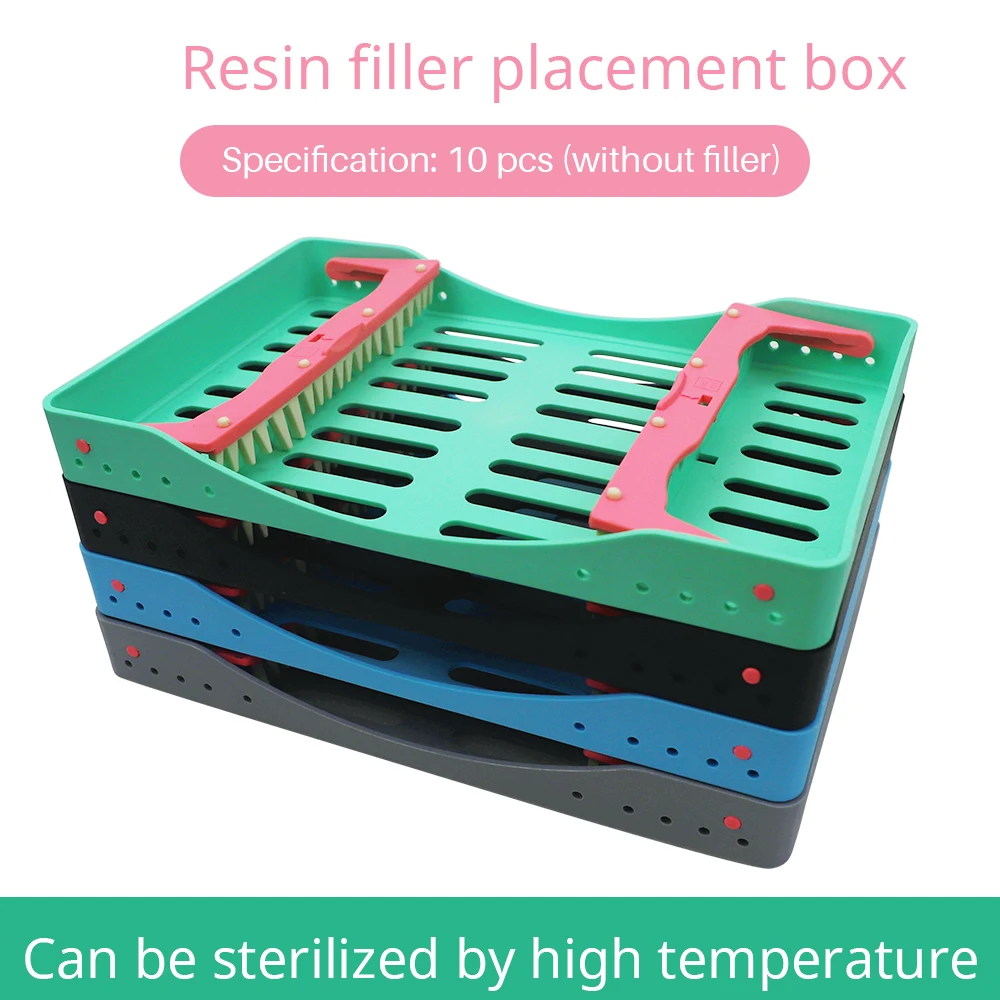 Aesthetic Restoration Set Resin Filler Spatula Autoclavable 10 Holes Autoclavable Storage Box Dental Composite Resin Filler