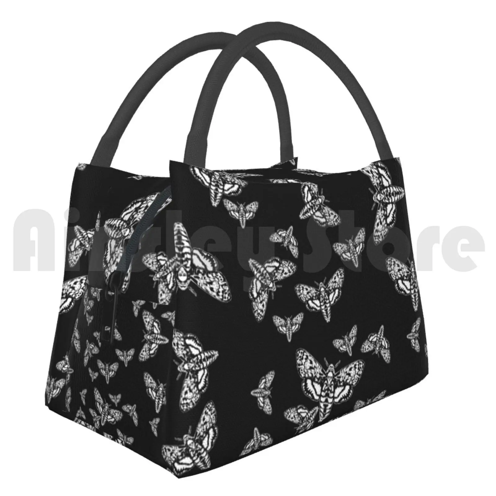 Cooler Lunch Bag Picnic Bag Death Head Moths Moth Death Head Moth Skull Head Moth Goth Gothic Skull