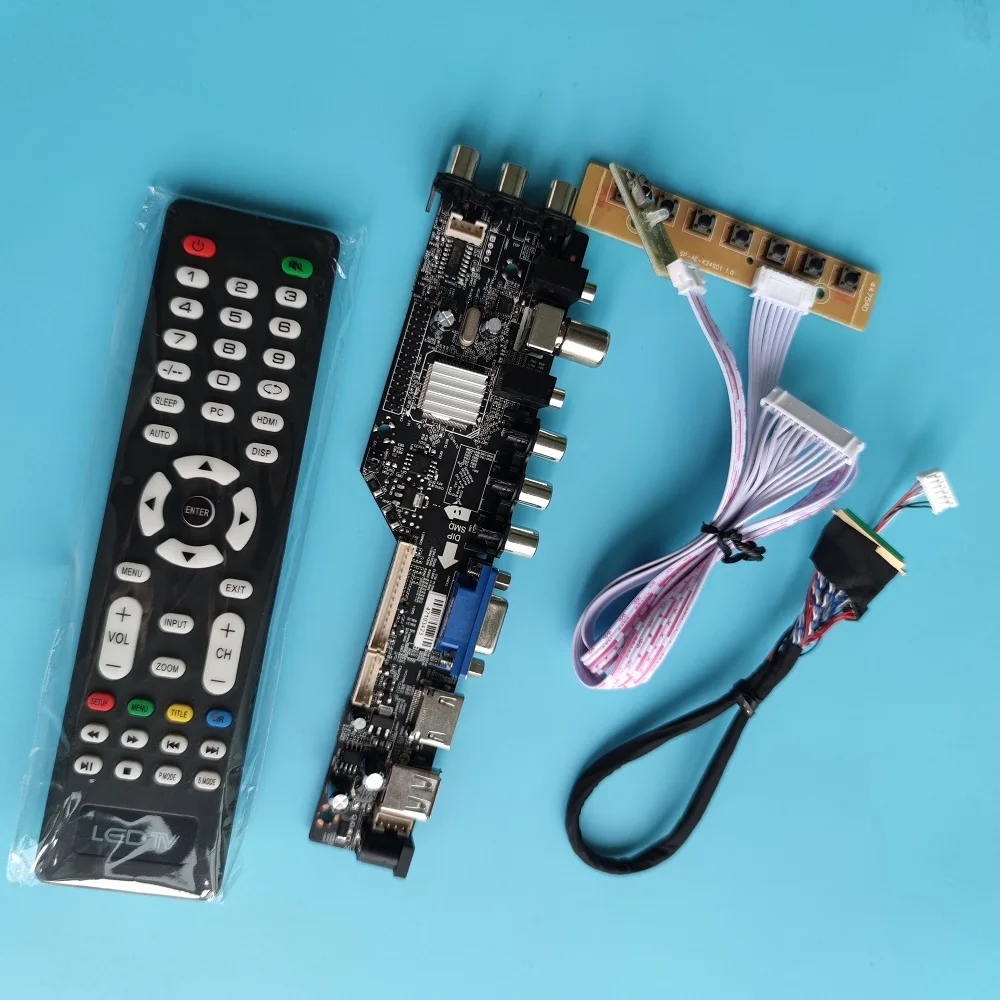 For LP156WH2 1366x768 LED USB monitor remote board driver HDMI-compatible VGA AV TV Display DVB-T DVB controller digital