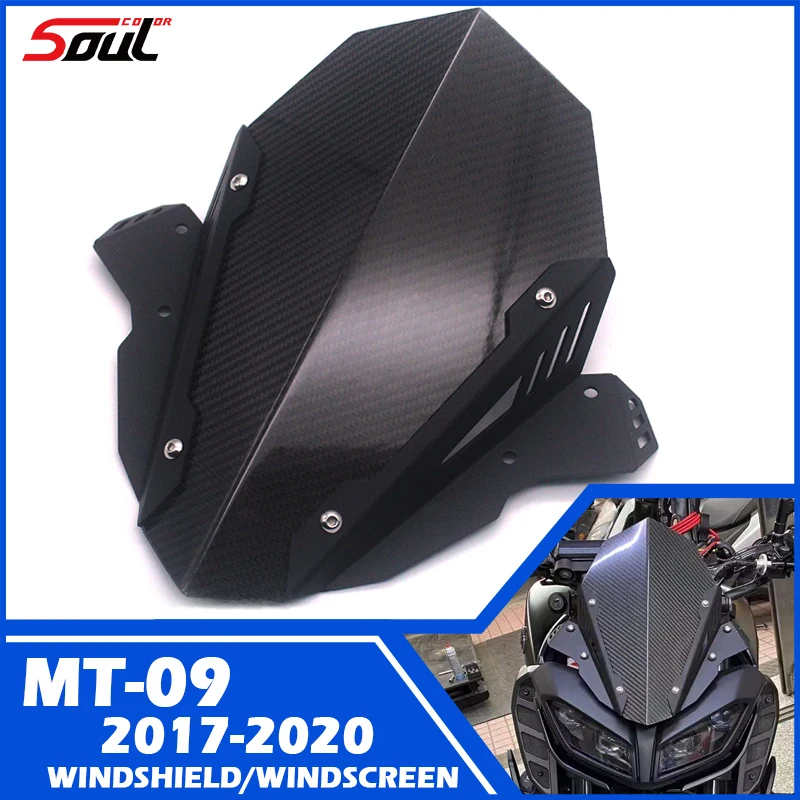 

Motorcycle Carbon Fibre Aluminium Sports Windshield visor Windscreen Fits For YAMAHA MT09 SP MT-09 FZ09 2017 2018 2019 2020