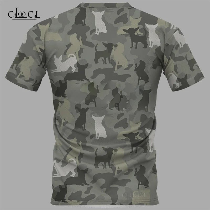 CLOOCL Newest Popular Chihuahua Camo T Shirt Summer Men Women 3D Print Hip Hop Tops Round Neck T-shirt Pullover Drop Shipping