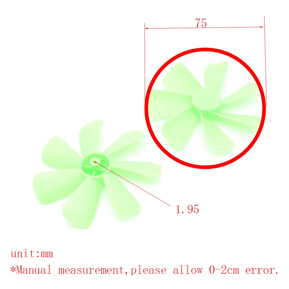 10/100 pçs 2x75mm hélice lâmina de vento dron rc carro avião robô crianças brinquedos para meninos diy acessórios do bebê montessori juguetes nero