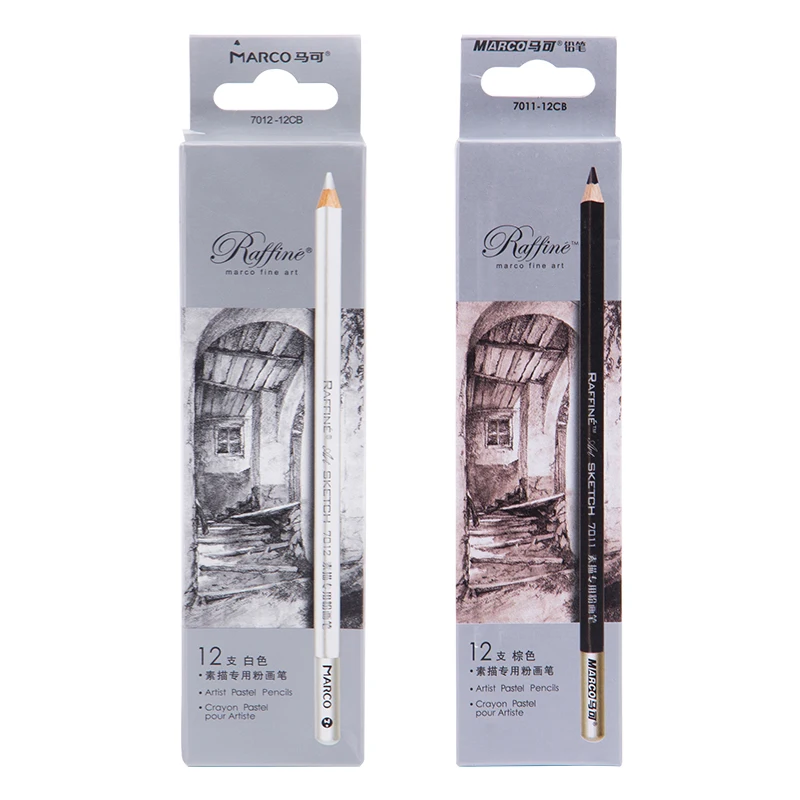 3pcs Marco art supplies charcoal sketching pencils art pencils  graphite alot Soft-medium-hard charcoal pen high-gloss white