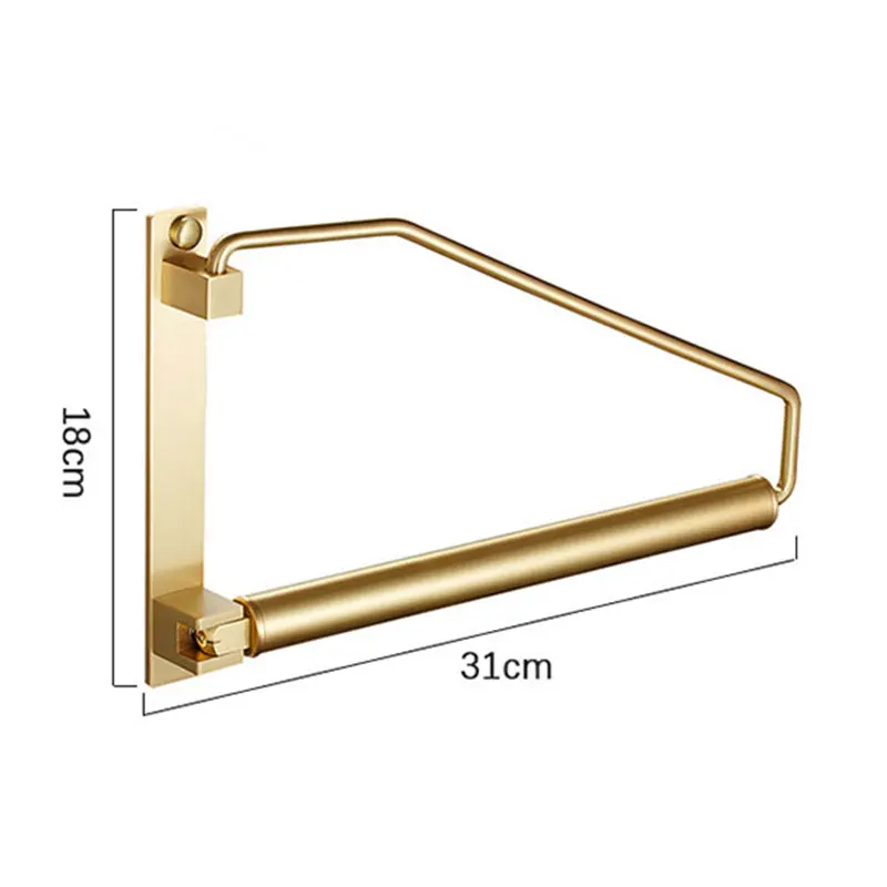 Imagem -05 - Cooanho Cabide de Roupas de Latão Sólido Montagem de Parede com Braço Oscilante Resistente Organizador de Armazenamento de Cabolsa para Roupas Rack de Secagem