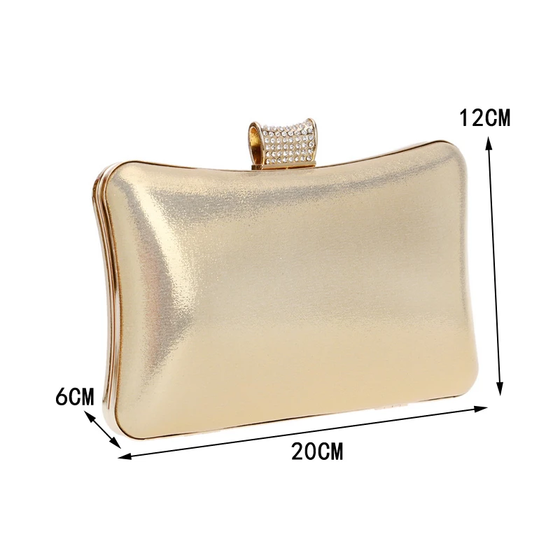 Bolso de noche dorado de lujo para mujer, cartera pequeña de día con diamantes, bolso de hombro para fiesta, boda, con diamantes de imitación