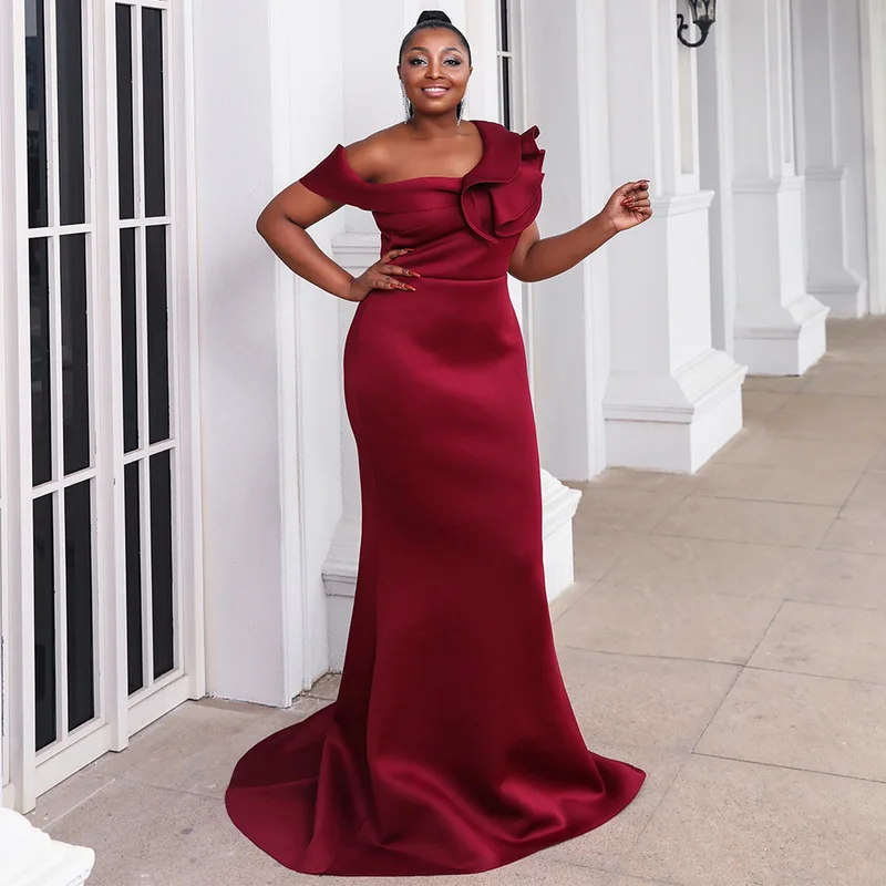 

Plus Size Evening Dresses African Mermaid Off The Shoulder Long Turkey Dubai Saudi Evening Gown Prom Dresses