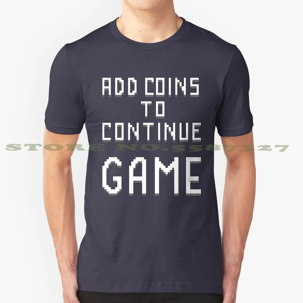 Add Coins 100% Cotton T-Shirt Video Games Pixelart Pixel Art Sprite Sprites Retro Classic Vintage Game Gamer Gaming Arcade