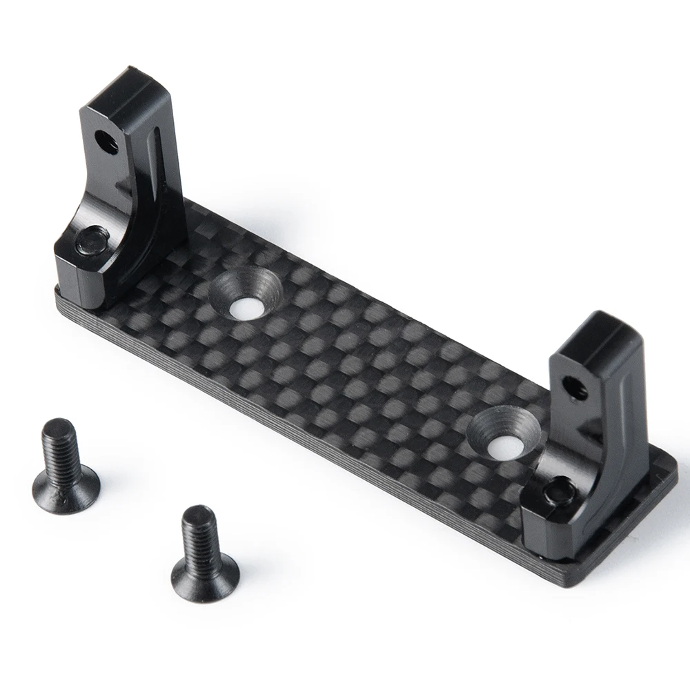 YEAHRUN Aluminum Servo Mount with Carbon Fiber Skid Plate Set for Axial SCX10-AXI03004(Capra) 1:10 RC Crawler Cars Upgrade Parts