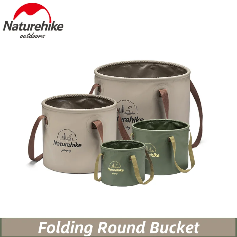 Naturehike-Foldable Round Bucket, Portable Water Storage Bucket, Travel, Camping, Picnic, Water Basin, Beer Container,10L,20L