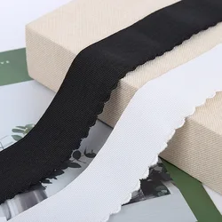 43 Meters Polyester Single Face Wave Elastic Band Sewing For Bra Panties Underwear Elastic Trimming DIY Accessories Black White