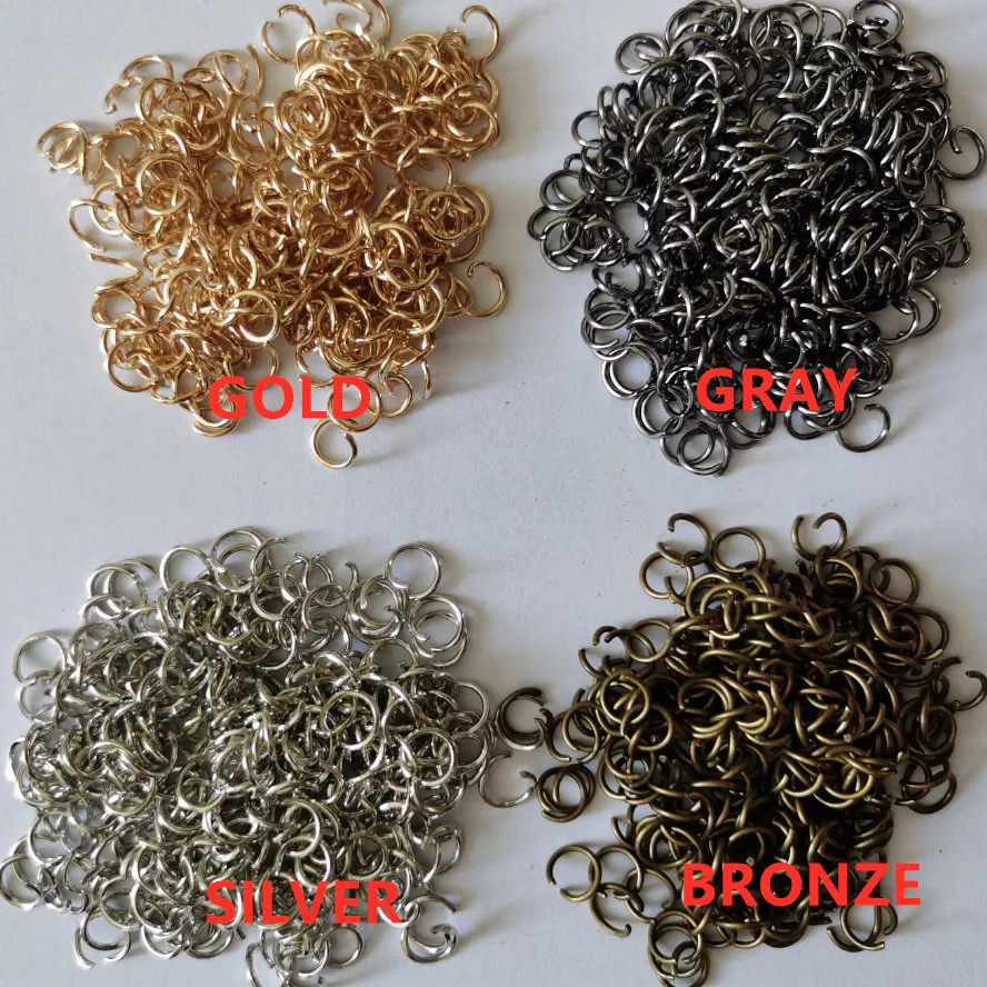 200 adet/grup altın gümüş gri döngü 0.9*7mm açık Jump yüzükler DIY takı yapımı için kolye bilezik bulguları konektörü malzemeleri