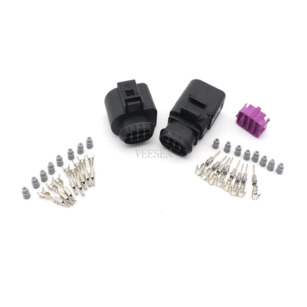 

5Set 8P Waterproof Connector 0.5-0.8mm2 1.5 Automotive Water Temperature ABS Sensor Plug for Car Black DJ7082A-1.5