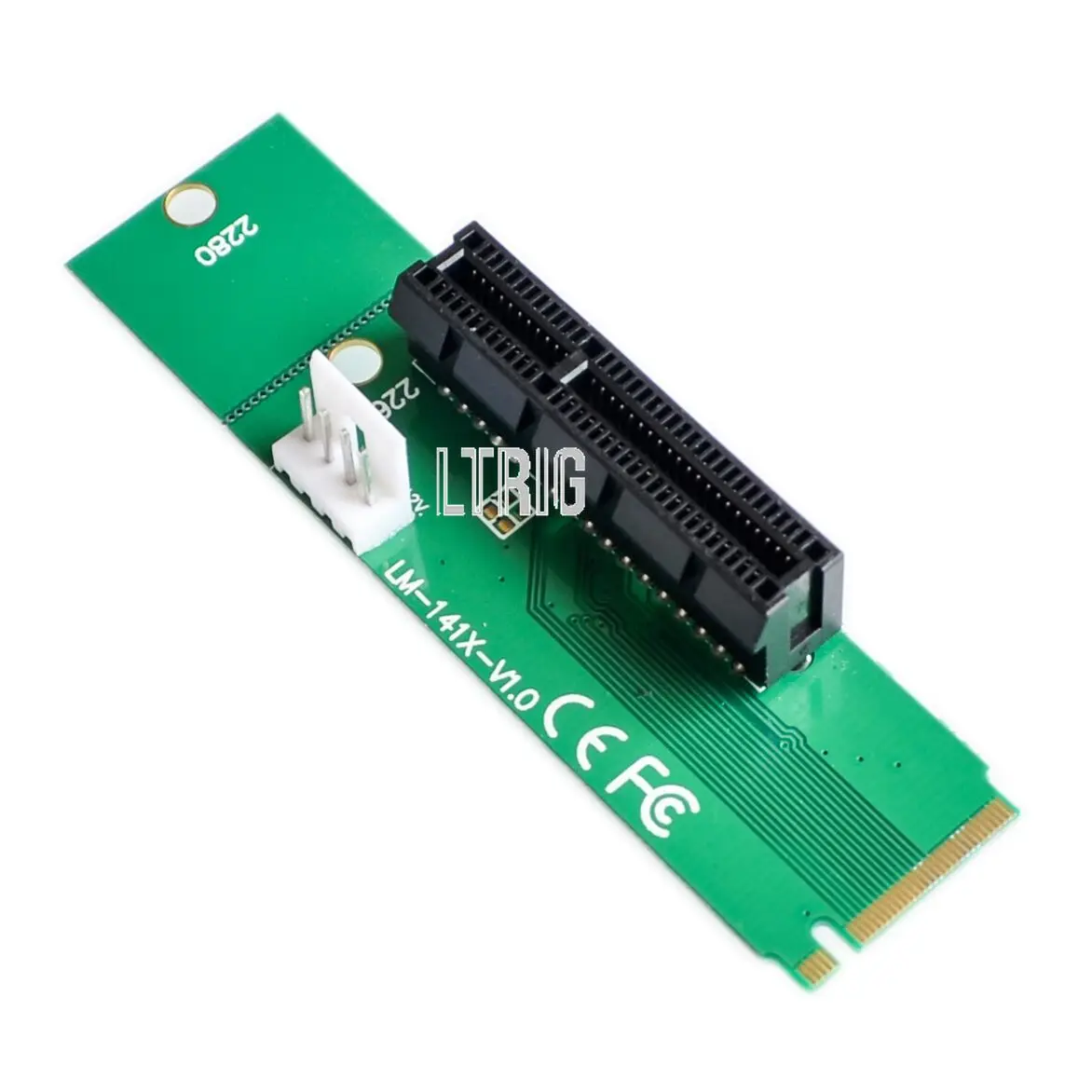 LTRIG ที่กำหนดเอง1PCS NGFF M2 PCI-e 4x Slot Riser Card M Key M.2 SSD พอร์ต PCI Express อะแดปเตอร์แปลงสำหรับ Mining