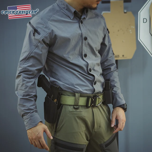 Emersongear Blue Label męska koszula taktyczna strzelanie rozciągnięta potrójna koszula techniczna polowanie na świeżym powietrzu szybkoschnące nylonowe aktywne topy