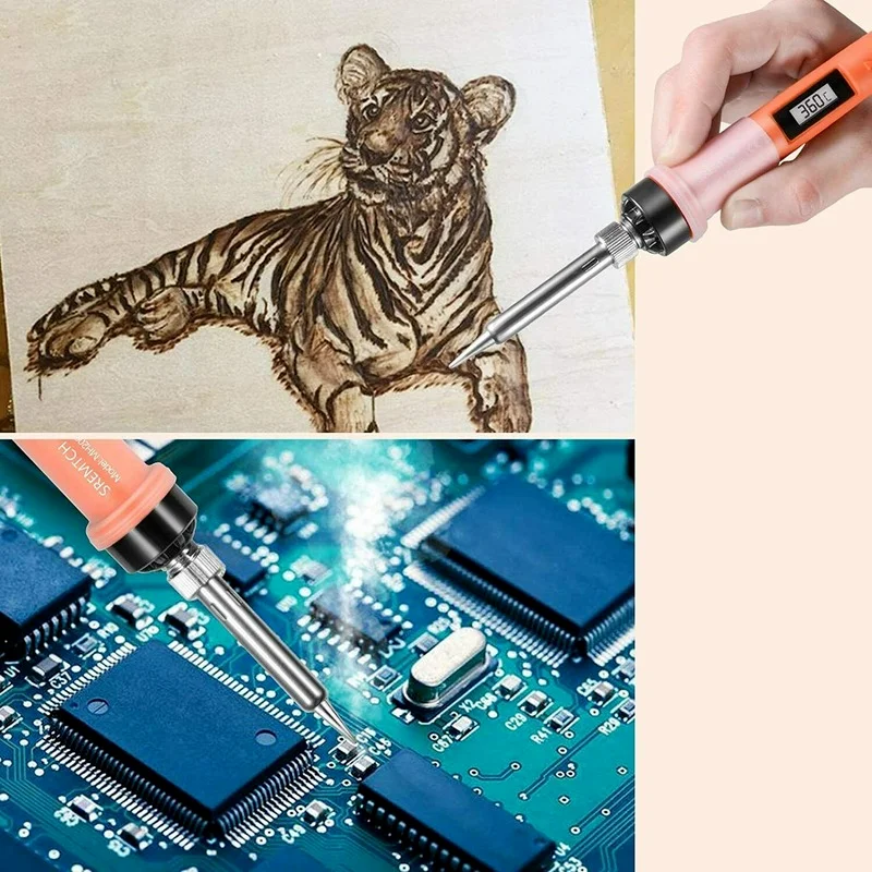 80W 납땜 인두 키트 조정 가능한 온도 110V/220V LCD 솔더 용접 도구 세라믹 히터 납땜 팁 디 솔더링 펌프