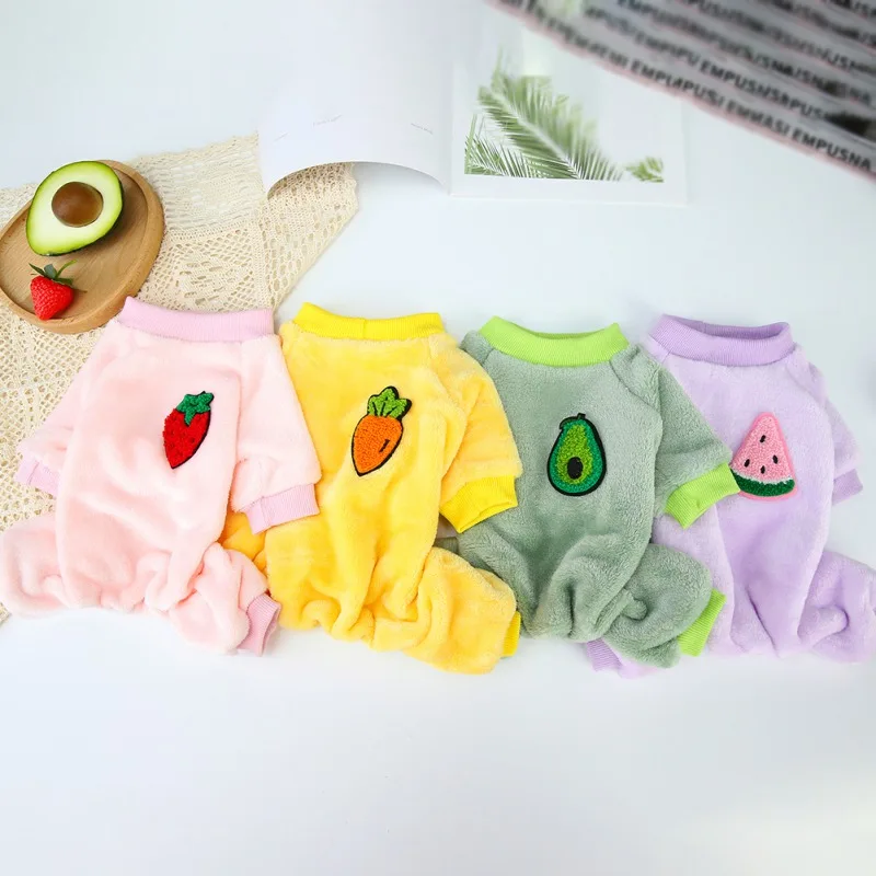 Cute Fruit Pet Dog Jumpsuit Pajama for Small Dogs Shih Tzu Yorkshire Terrier Pajamas Overalls Puppy Cat Clothes Clothing 