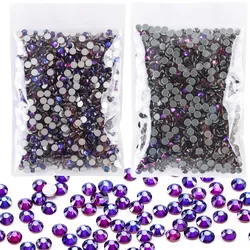 Purple Velvet Strass Crystal Non Hotfix/Hotfix Rhinestone Glitter Diamond Gem 3D For Nail Art Decoration Fabric Garment