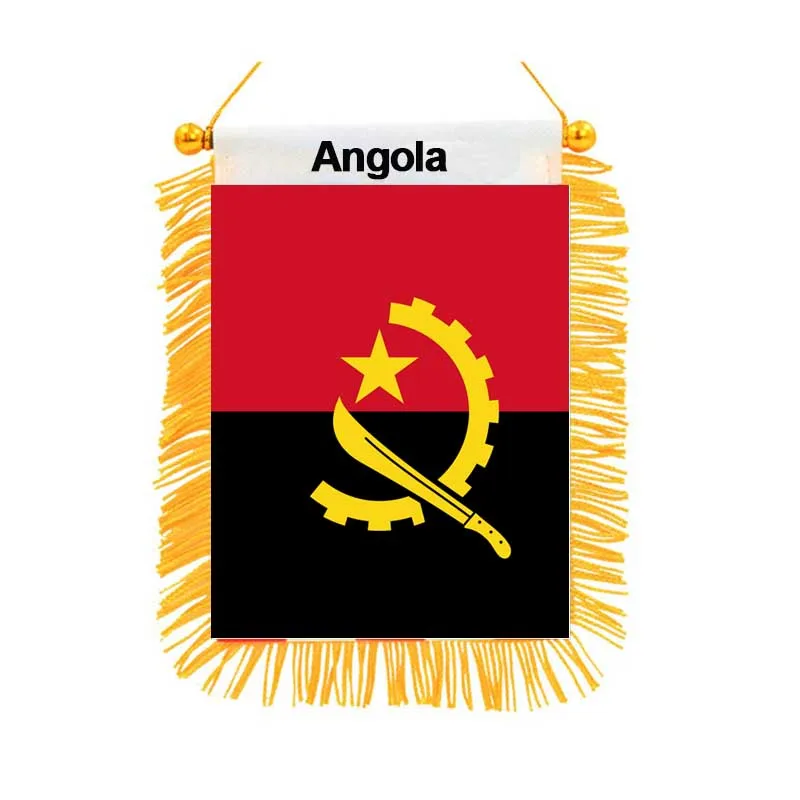 

Angola National Flag Double Sided Printed Mini Flags High Quality Black-out Fabric Home Decor Hanging Banner