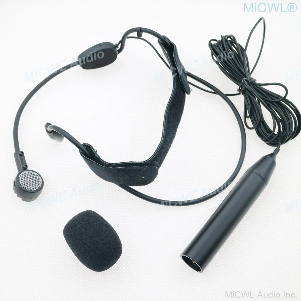 

Professional Dynamic ME3 Headset Microphone XLR 3Pin Phantom Power Head wear Mic for Mixer 5m cable