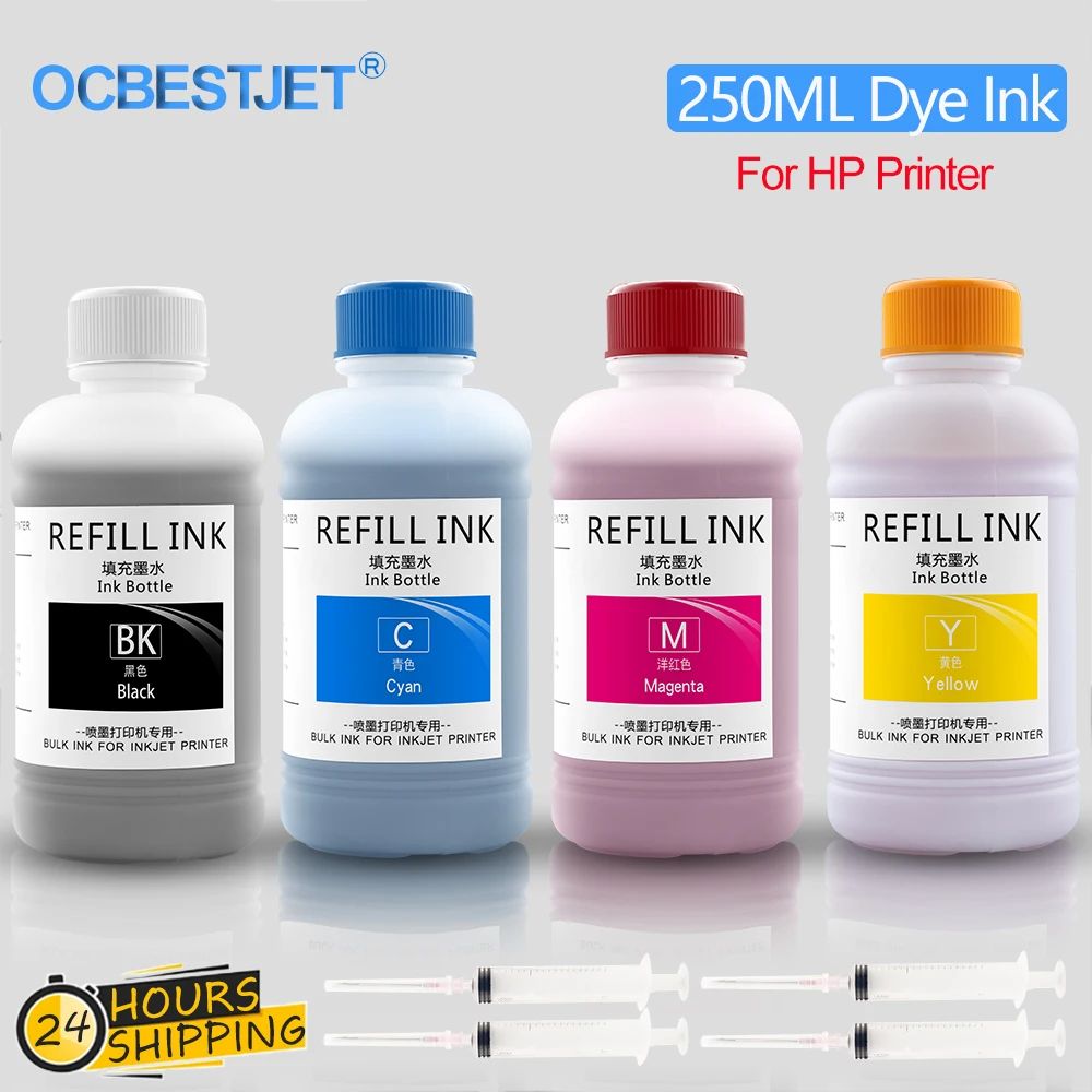 massa recarga dye ink kit para hp impressora jato de tinta 250ml 178 364 564 655 711 932 933 950 951 952 953 954 955 970 971 em 01