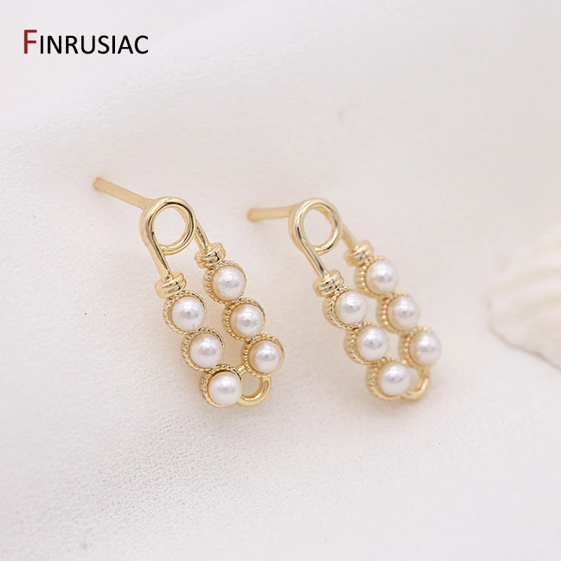 DIY Jewelry Accessories 14K Gold Plated Pearl Pendant Handmade Earring Material Korean Jewelry Accessories Earrings