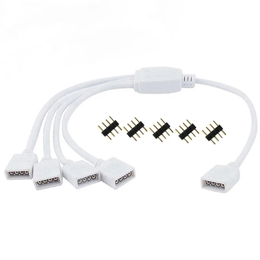 4 Pin RGB Connector Cable 1 to 2 3 4 5 Ports LED extension Splitter Cable wire For RGB LED Strip with 4 Pin Plugs