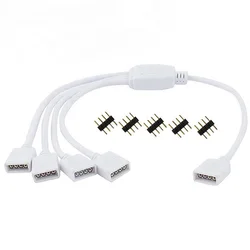 4 Pin RGB Connector Cable 1 to 2 3 4 5 Ports LED extension Splitter Cable wire For RGB LED Strip with 4 Pin Plugs