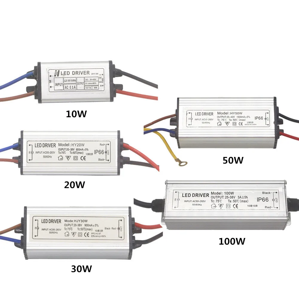 LED Driver 10W 20W 30W 50W 100W Adapter Transformer Lighting AC85V-265V to DC25-40V IP66 Power Supply