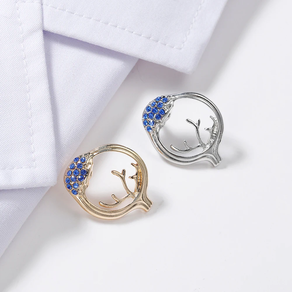 Eyeball Lapel Pin Metal Medical Doctors Gift Gold Silver Color Brooch Punk Jewelry Blue Crystal Cute Pin Badge Women Accessorie