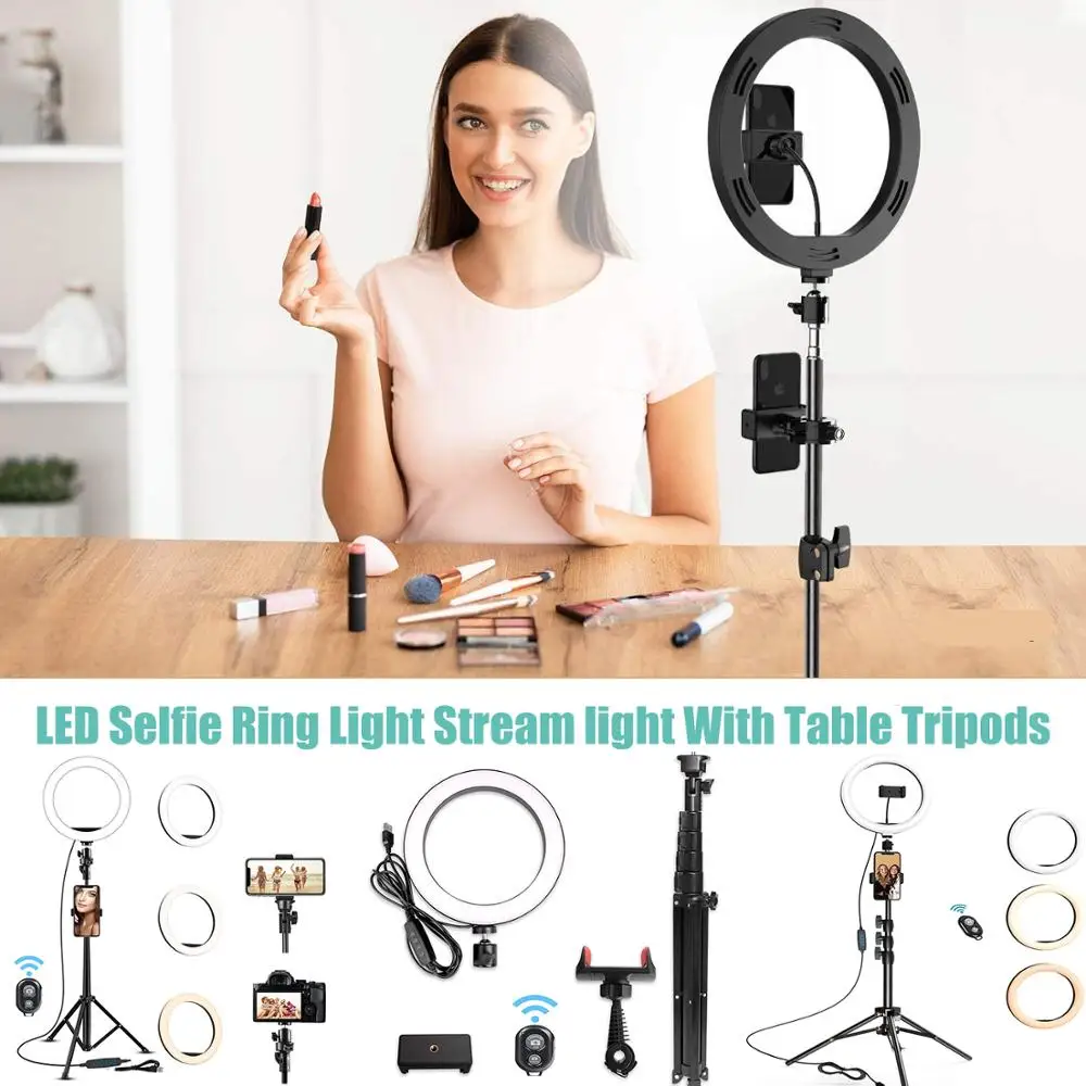 Selfie Ring Mobile Phone Lens Light Lamp Litwod Led Bulbs With Table Tripods For Photo Camera Well Smartphone Beauty