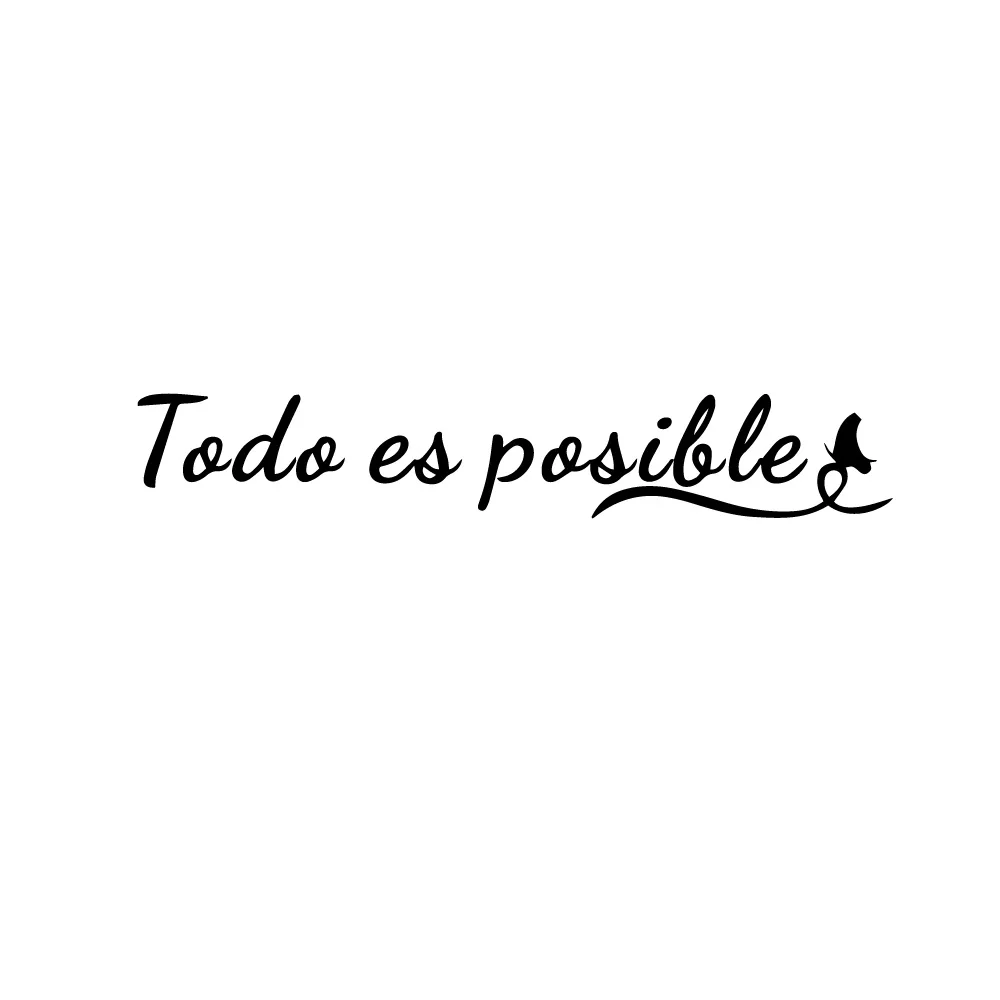 Everything Is Possible Wall Stickers Spanish Inspirational Quotes For Teen Room Modern Office Home Decor Vinyl Window Decal Y524