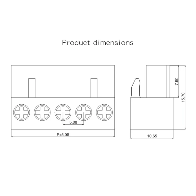 (10 Pieces) HT508K HT5.08 - 2P 3P 4P ~ 12P Pluggable Connector Terminal Block 5.08mm Green Pitch Plug