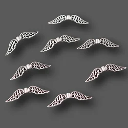 30pcs Silver Plated Angel Wings Necklace Earring Small Hole Bead Connector DIY Charms For Jewelry Carfts Making Supplies 29*17mm