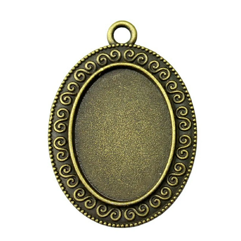 10pcs 18x25mm Inner Size Vintage Antique Bronze Color Cameo Cabochon Base Setting Charms Pendant Necklace Findings