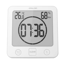 Baldr wodoodporny łazienka ściany Timer zegar cyfrowy prysznic termometr higrometr przyssawka miernik temperatury Alarm odliczający