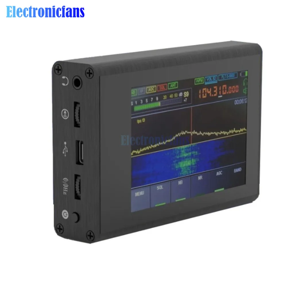 50KHz-200MHz Malachite Receiver Malahit SDR Transceiver Receiver 3.5 Inch TFT Touch Screen Radio Network Analyzers with Antenna