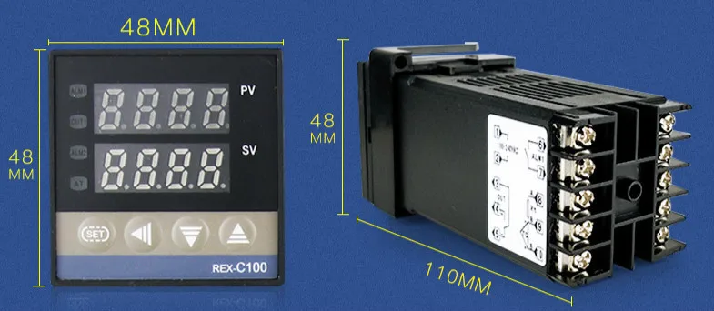 Regolatore di temperatura digitale PID REX-C100 REX C100 termostato + 40DA relè SSR + K termocoppia 1m sonda RKC