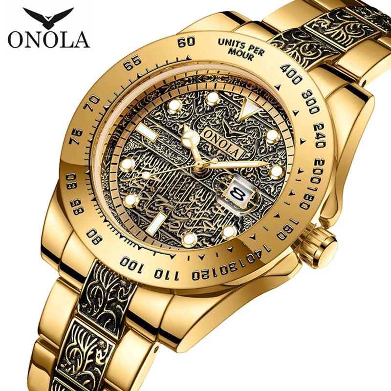 2020 New Men Watch ONOLA Top Brand Fashion Luxury Gold Business Watches Mens Waterproof Quartz Wrist Watches Relogio Masculino