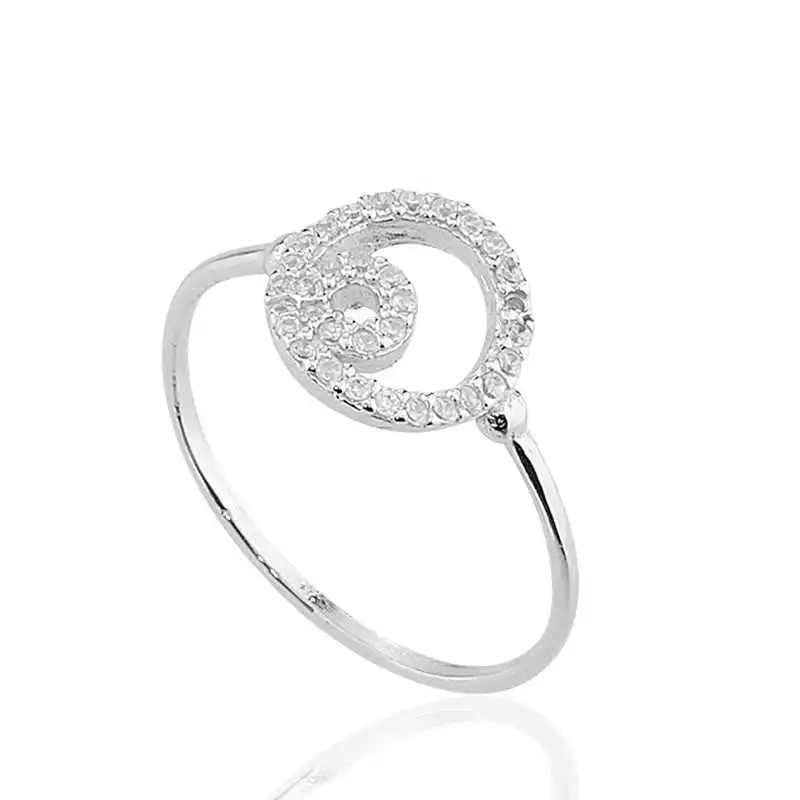 Silver Ring Women's Ring Zircon Stone 925 Sterling Jewelry Wedding Party Birthday Gift - Box - Women - Fashion - Botiva - Size - Turkish - Patterned Embroidered